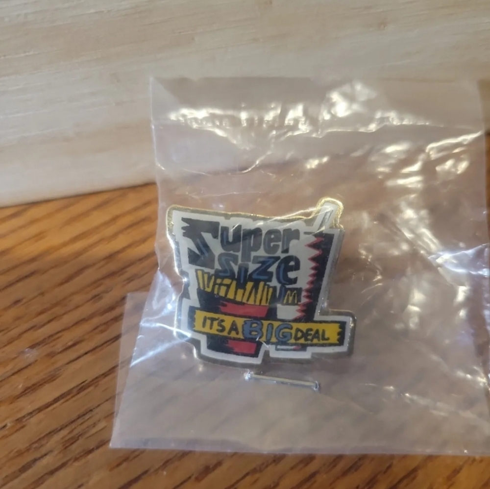 McDonald's Super Size Fast Food Collectable Pin Advertising Vintage